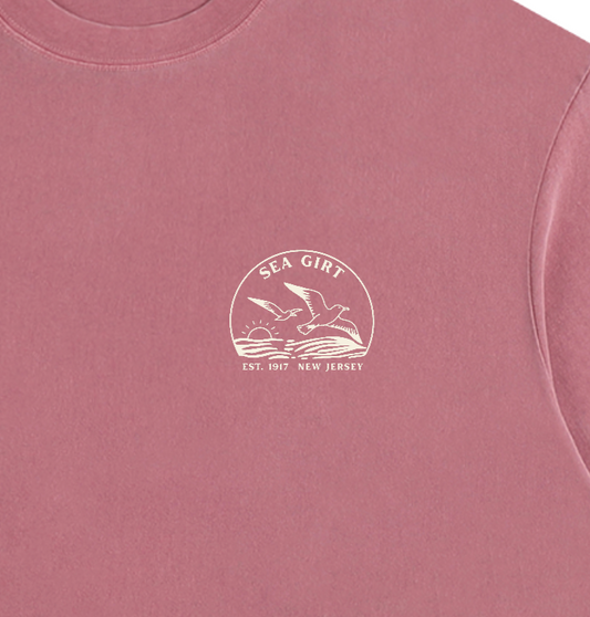 Seagull Sunset Vintage Oversized Shirt