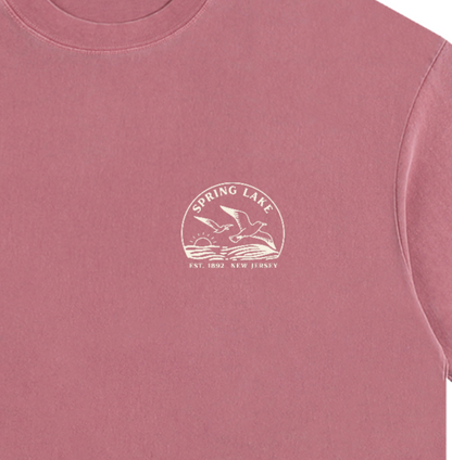 Seagull Sunset Vintage Oversized Shirt