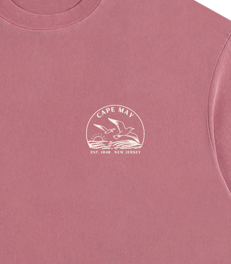 Seagull Sunset Vintage Oversized Shirt