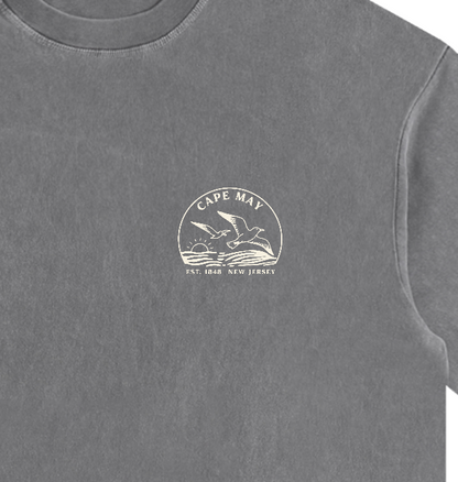 Seagull Sunset Vintage Oversized Shirt