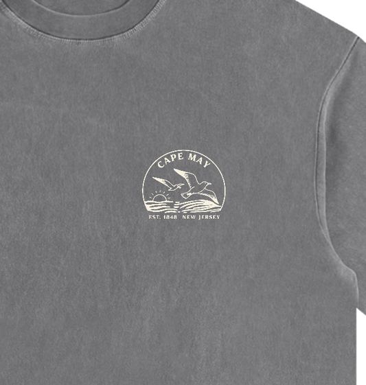 Seagull Sunset Vintage Oversized Shirt