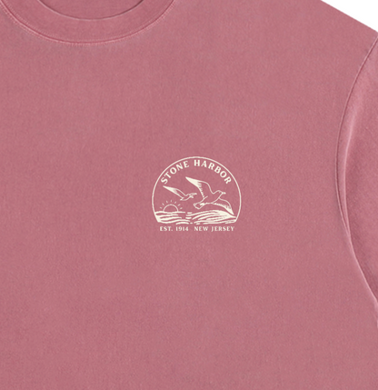 Seagull Sunset Vintage Oversized Shirt